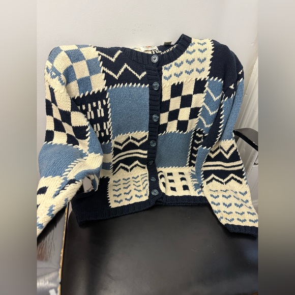 Marsh Landing Navy and Cream Knit Cardigan - Picture 8 of 13